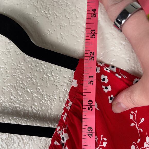 Free People Rue Stiic Westcott One Shoulder Midi Dress Floral Poppy Red Medium - Picture 10 of 12